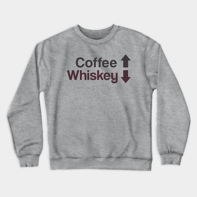 Coffee Up, Whiskey Down Crewneck Sweatshirt by Hirschof